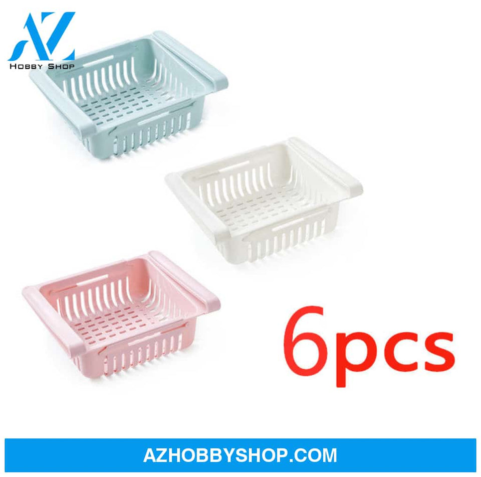 Refrigerator Storage Basket Stretchable Multifunction Kitchen Box 6Pcsset6