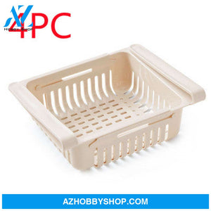 Refrigerator Storage Basket Stretchable Multifunction Kitchen Box Apricot4Pc