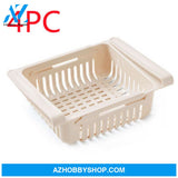 Refrigerator Storage Basket Stretchable Multifunction Kitchen Box Apricot4Pc