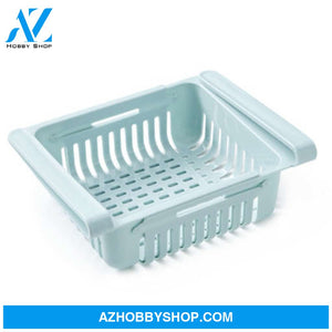 Refrigerator Storage Basket Stretchable Multifunction Kitchen Box Blue3Pcs