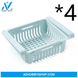 Refrigerator Storage Basket Stretchable Multifunction Kitchen Box Blue4Pcs