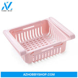 Refrigerator Storage Basket Stretchable Multifunction Kitchen Box Pink3Pcs