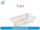 Refrigerator Storage Basket Stretchable Multifunction Kitchen Box White2Pcs