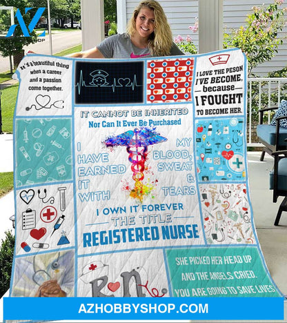 Registered Nurse Quilt Blanket - FitWearPro