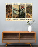 Cycler be strong be brave be humble be badass Canvas Wall Art, Wall Decor Visual Art