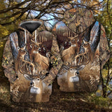 Hunting Gifts Hunting Buck And Doe Deer All Over Printed US Unisex Size Hoodie
