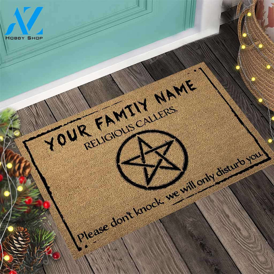 Religious Callers - Witch Personalized Coir Pattern Print Doormat