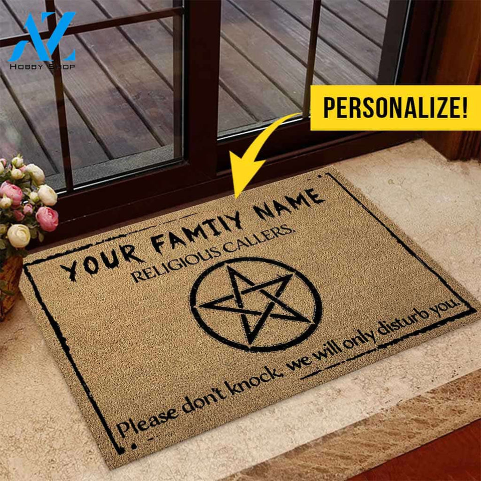 Religious Callers - Witch Personalized Coir Pattern Print Doormat