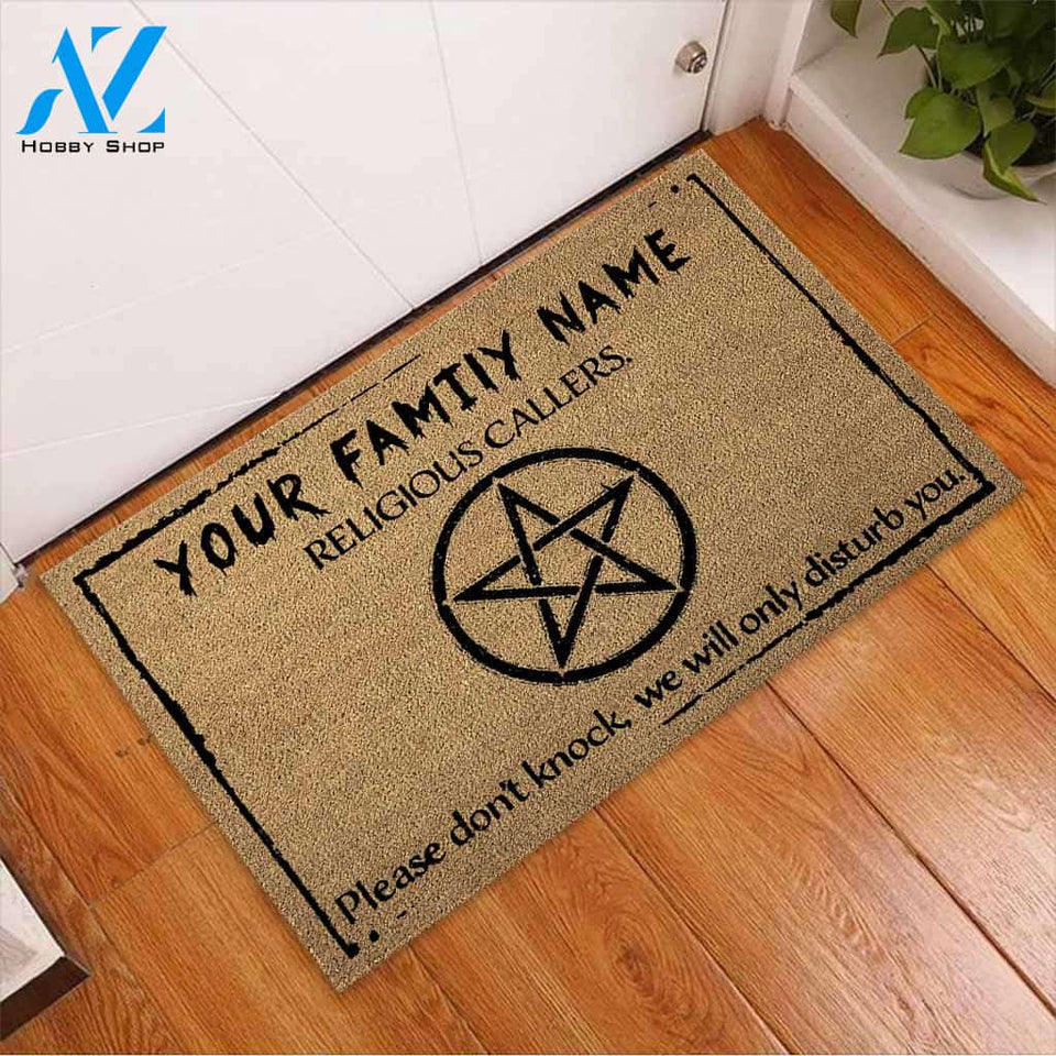 Religious Callers - Witch Personalized Coir Pattern Print Doormat