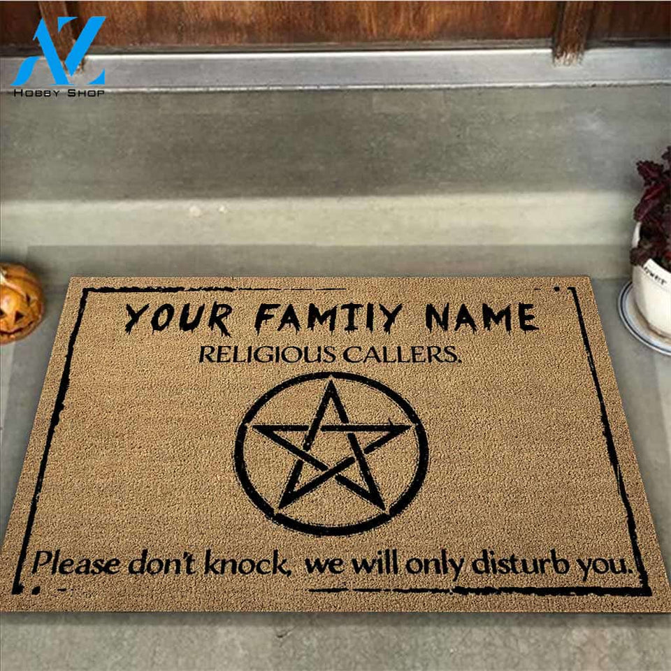 Religious Callers - Witch Personalized Coir Pattern Print Doormat