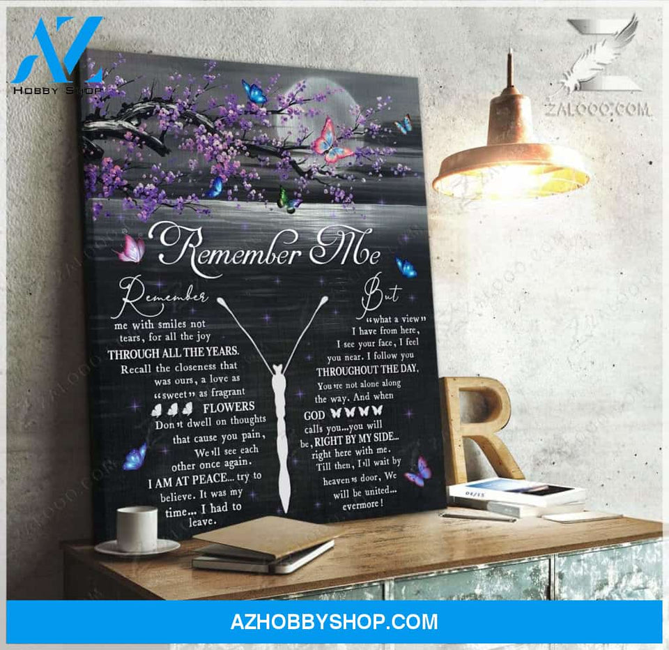 Zalooo Remember Me Butterfly Canvas Wall Art Decor
