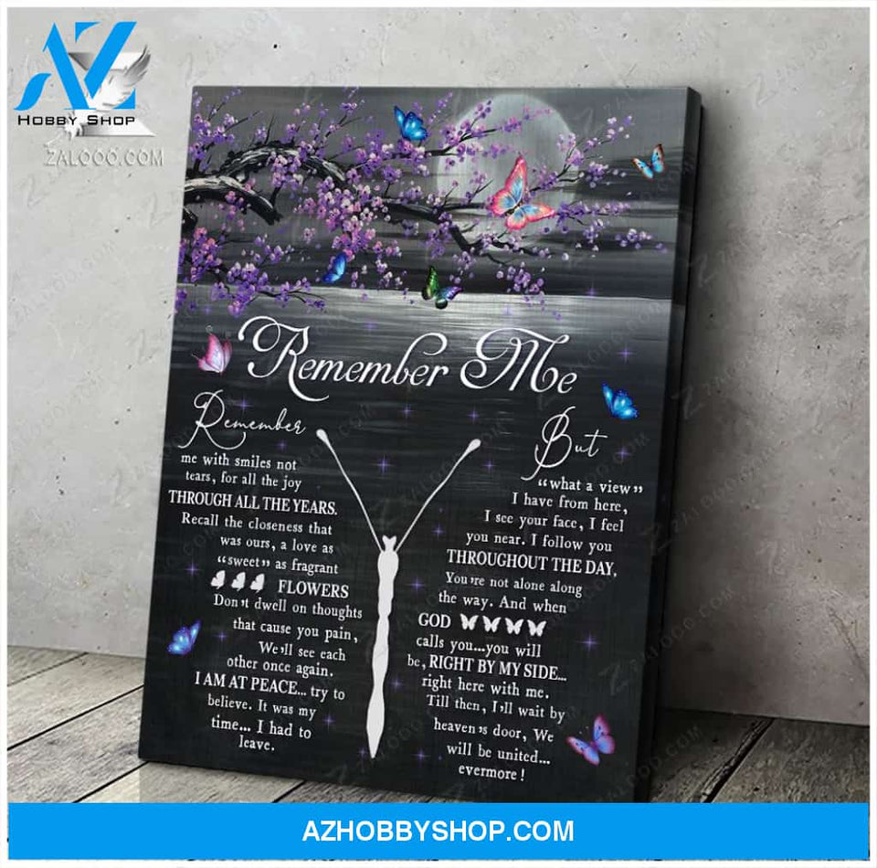 Zalooo Remember Me Butterfly Canvas Wall Art Decor