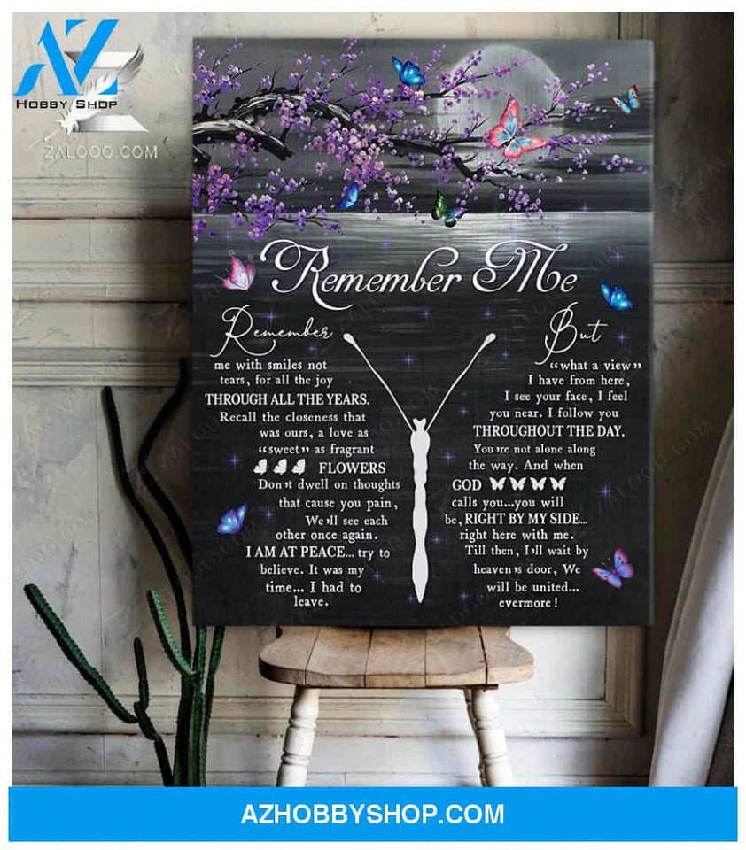 Zalooo Remember Me Butterfly Canvas Wall Art Decor