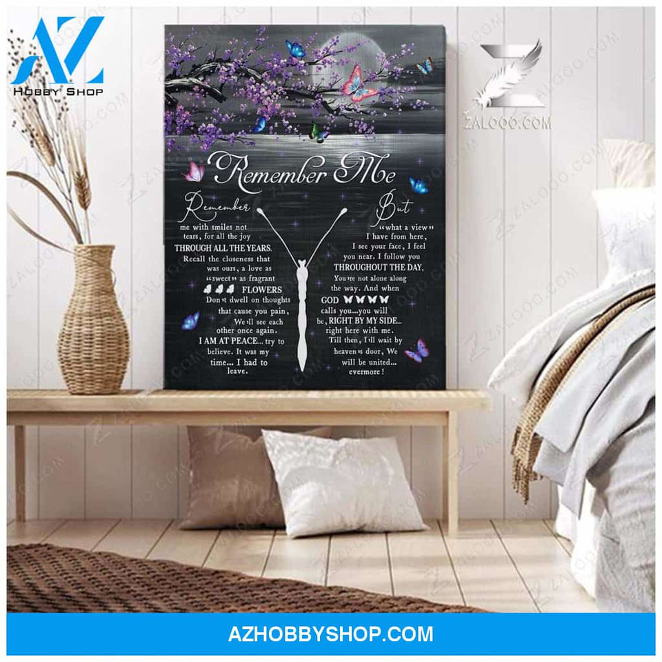 Zalooo Remember Me Butterfly Canvas Wall Art Decor