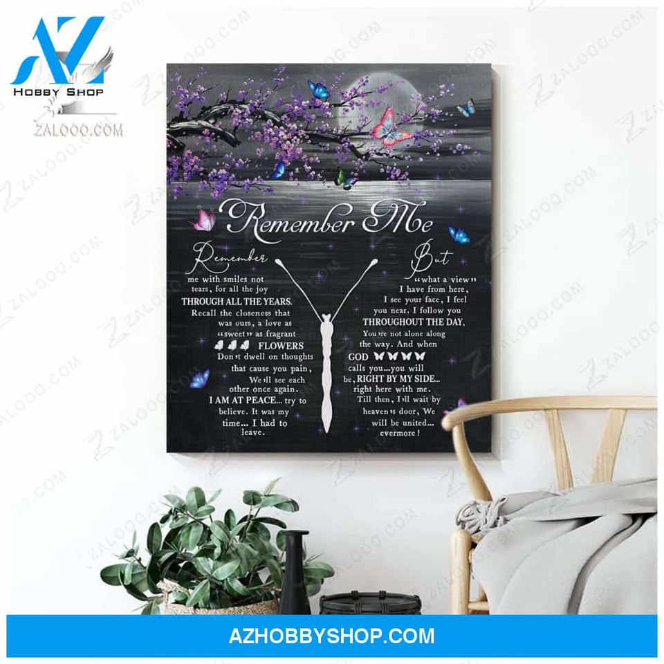 Zalooo Remember Me Butterfly Canvas Wall Art Decor