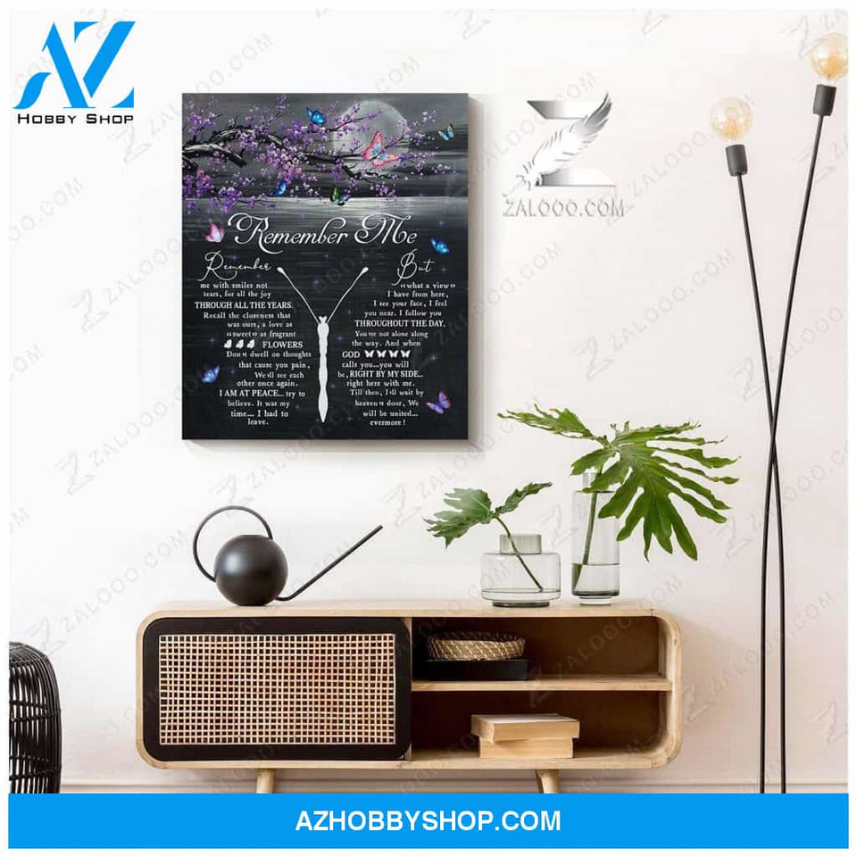 Zalooo Remember Me Butterfly Canvas Wall Art Decor