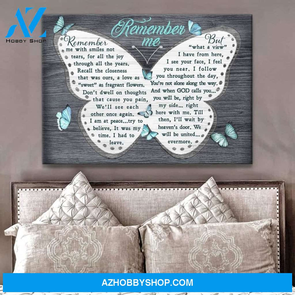 Remember Me Butterfly Wall Art Canvas