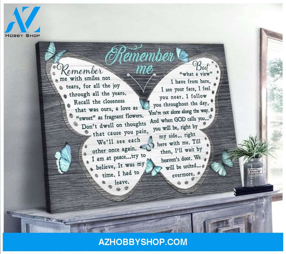 Zalooo Remember Me Butterfly Wall Art Canvas