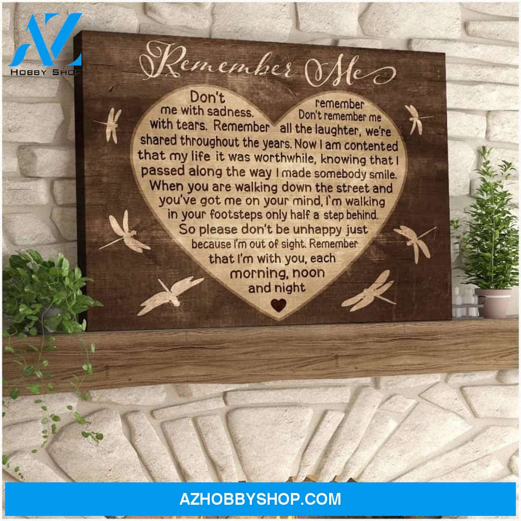 Remember Me Dragonfly Wall Art Canvas