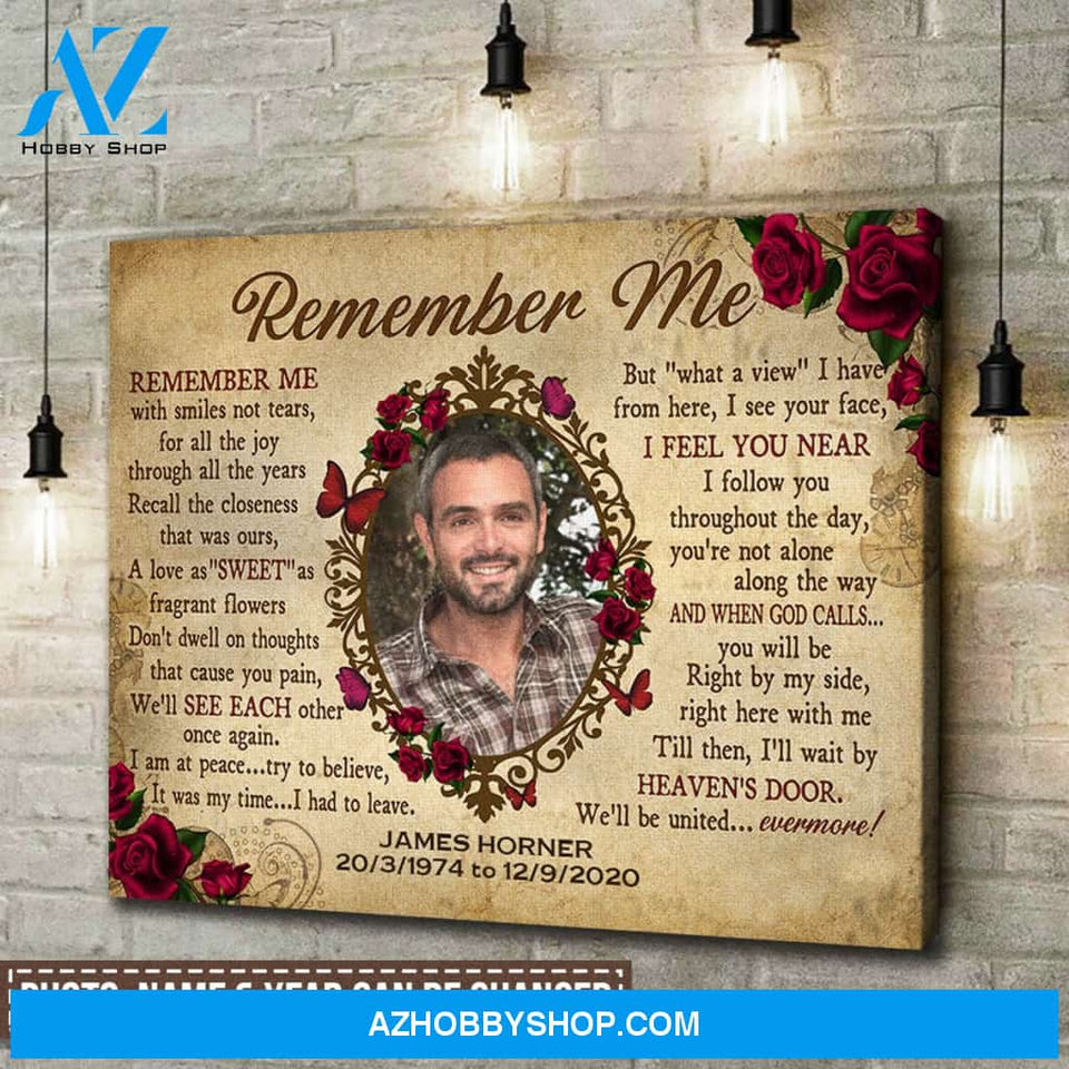 Remember Me Upload Photo Personalized Canvas