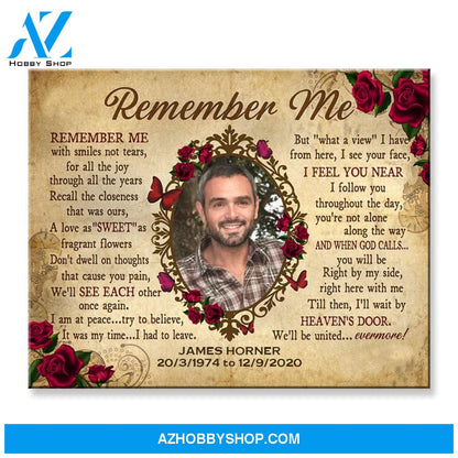 Remember Me Upload Photo Personalized Canvas