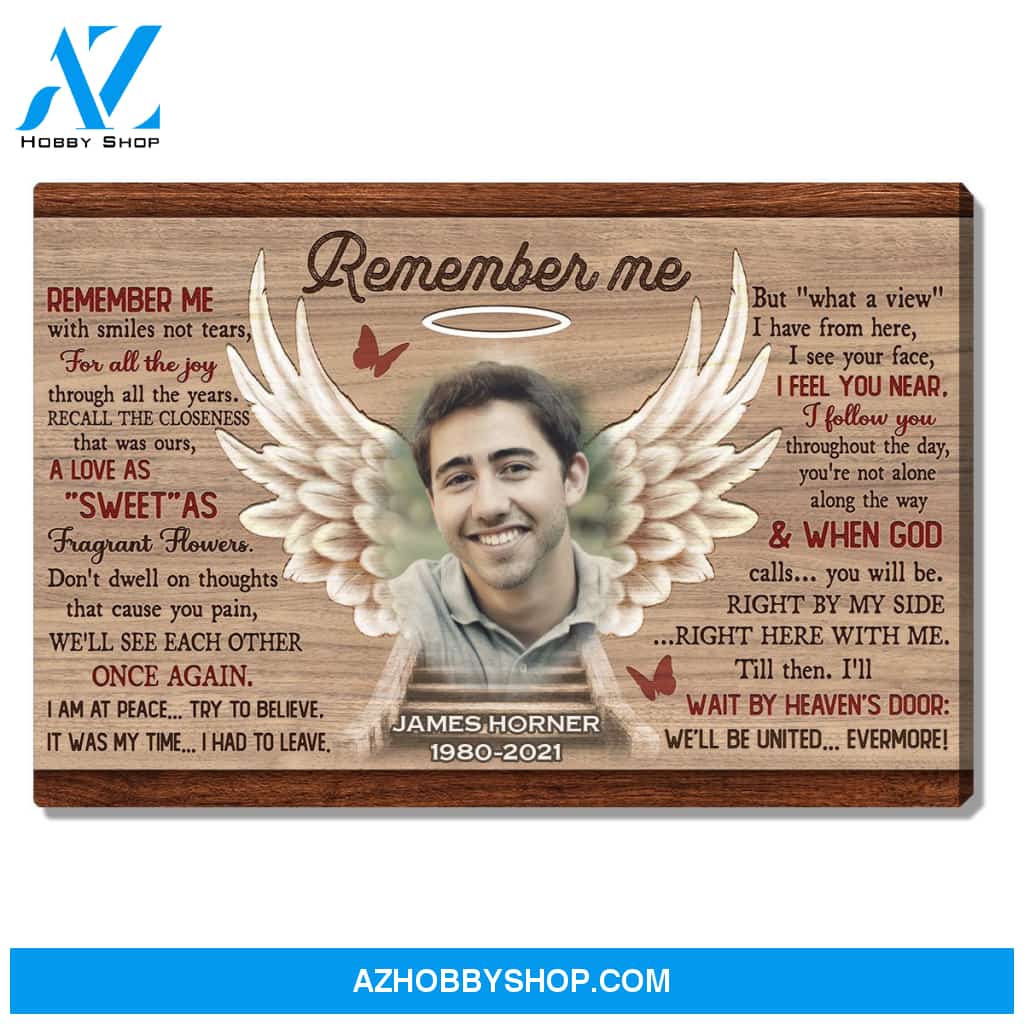 Remember Me, Upload Photo Personalized Memorial Canvas