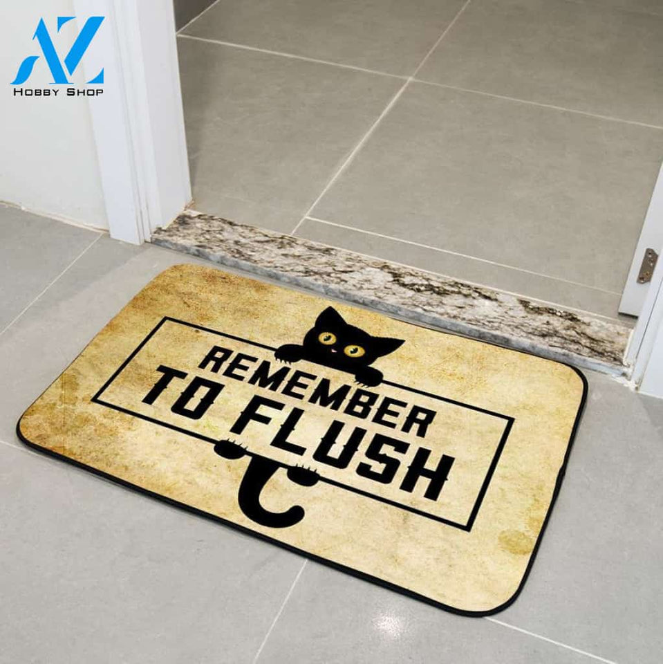 Remember to flush cat Doormat door mat | Welcome Mat | House Warming Gift