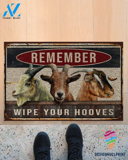 Remember Wipe Your Hooves Goats Welcome Doormat NHD