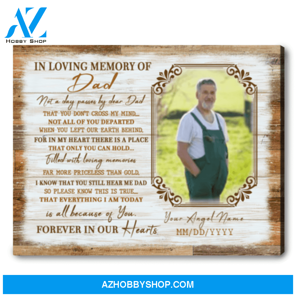 Remembrance Gifts For Loss Of Dad Customized Photo Canvas Wall Art