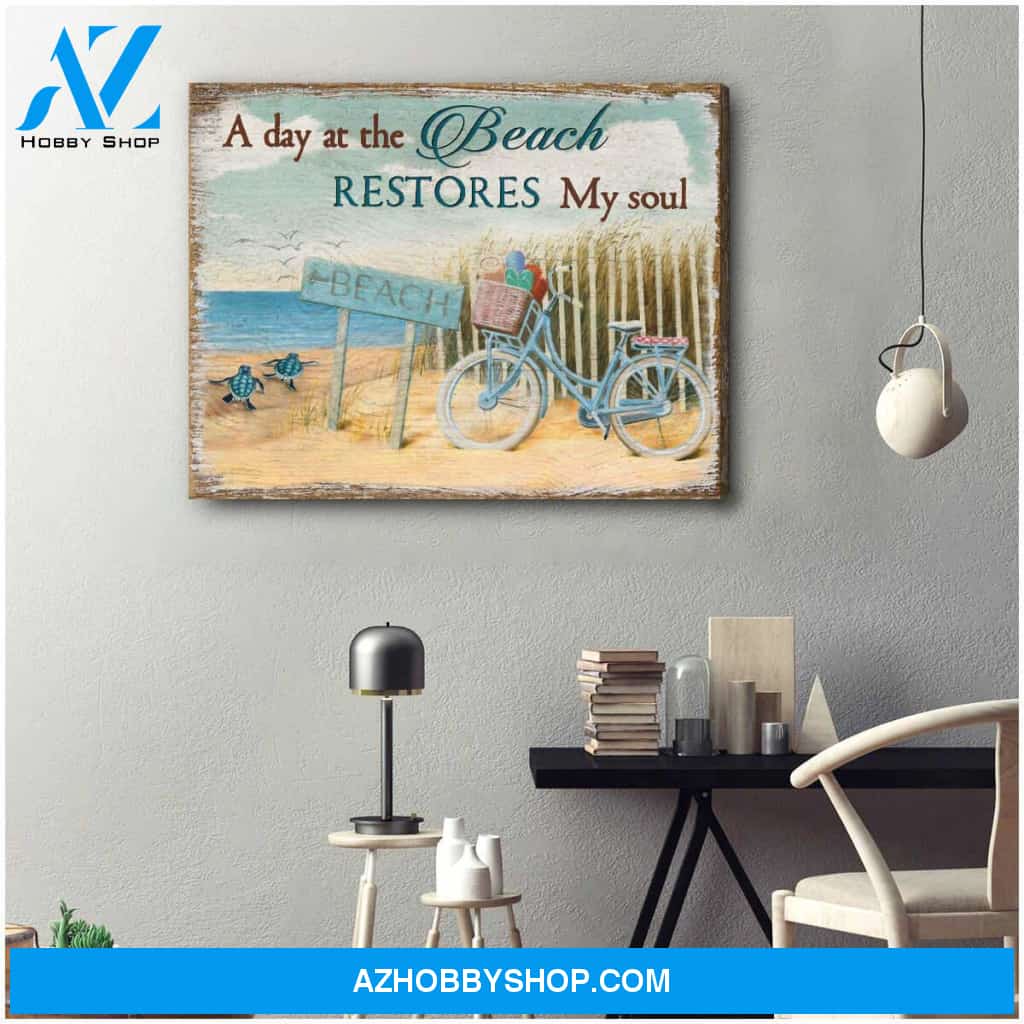 Restores My Soul Beach Canvas Wall Art, Wall Decor Visual Art