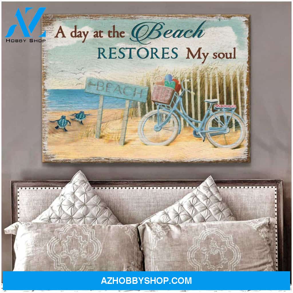 Restores My Soul Beach Canvas Wall Art, Wall Decor Visual Art