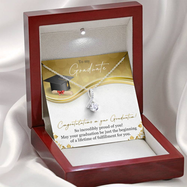 Graduation Necklace Gift - So Incredibly proud of you - College, High School, Senior, Master Graduation Gift - Class of 2022 Alluring Beauty Necklace - LX036L
