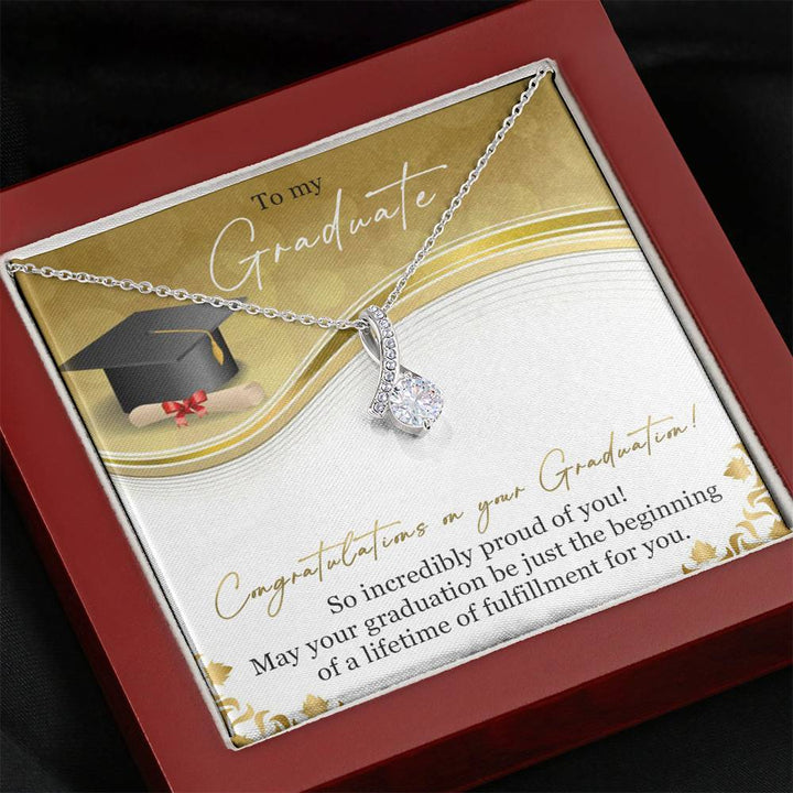 Graduation Necklace Gift - So Incredibly proud of you - College, High School, Senior, Master Graduation Gift - Class of 2022 Alluring Beauty Necklace - LX036L