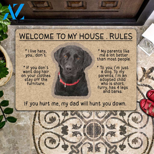 Retriever Doormat Welcome To My House Rules | Welcome Mat | House Warming Gift | Christmas Gift Decor