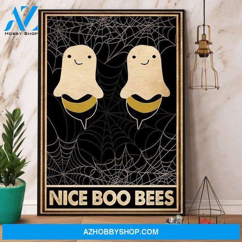Retro Black Nice Boo Bees Halloween Canvas And Poster, Wall Decor Visual Art, Halloween Gift, Happy Halloween