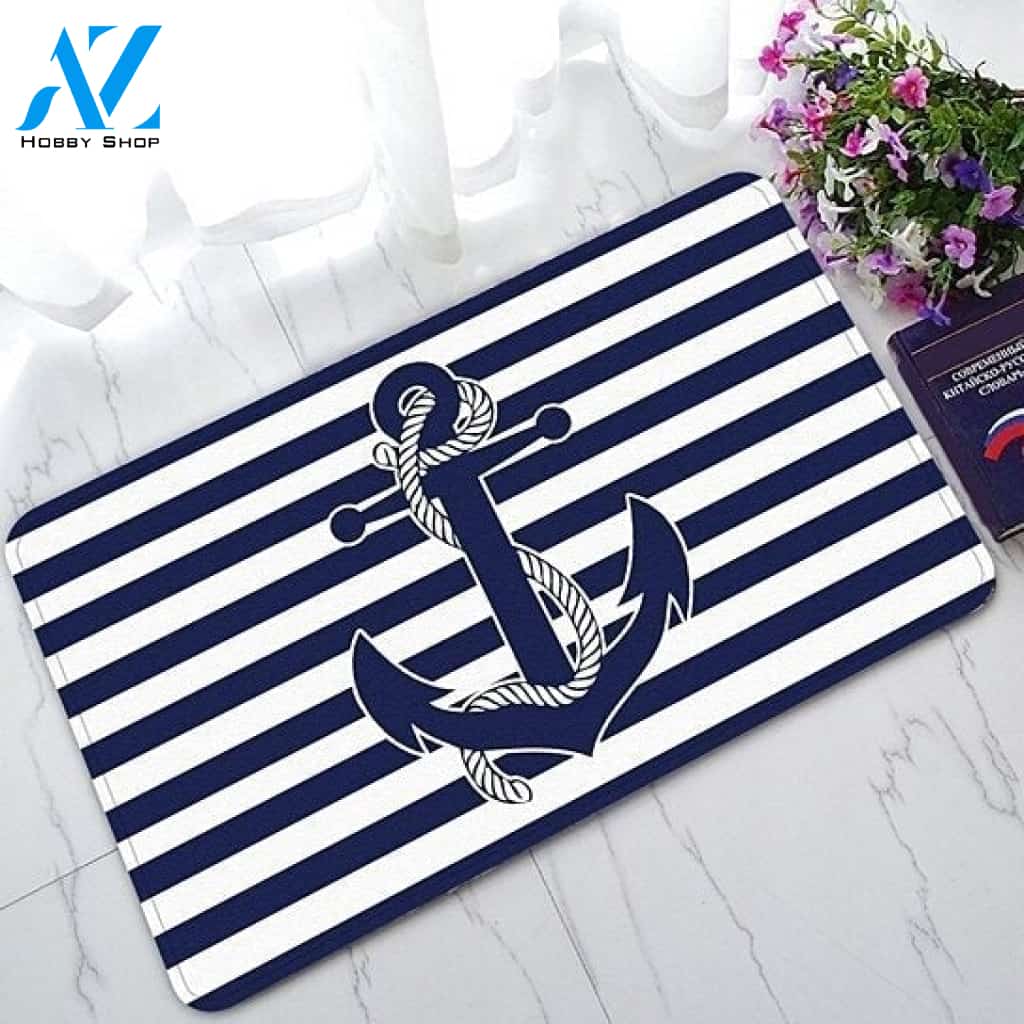 Retro Nautical Anchor Doormat Indoor And Outdoor Doormat Warm House Gift Welcome Mat Birthday Gift For Sailor