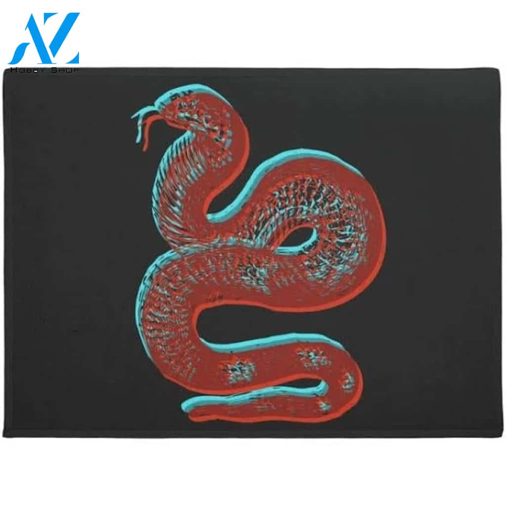Retro Snake Graphic Doormat Welcome Mat House Warming Gift Home Decor Funny Doormat Gift Idea