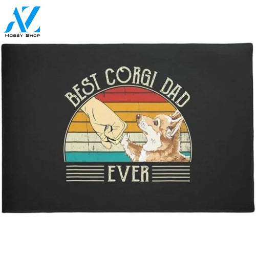 Retro Vintage Best Corgi Dad Ever Doormat Floor Rug Housewarming Gift Home Living Home Decor Funny Doormat Gift Idea