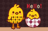 Retro Vintage Chicken Family Hello Doormat Welcome Mat