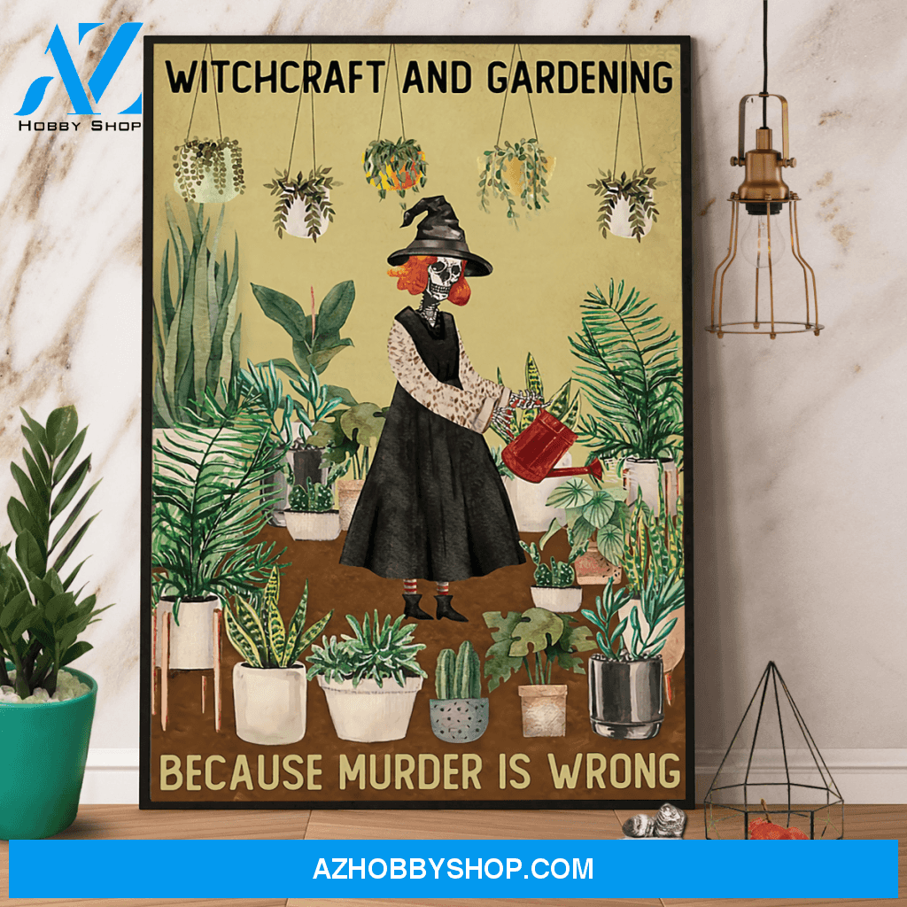 Retro Witchcraft And Gardening Halloween Canvas And Poster, Wall Decor Visual Art, Halloween Gift, Happy Halloween