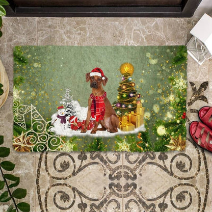 Rhodesian Ridgeback Merry Christmas Doormat