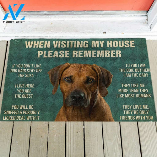 Rhodesian Ridgeback's Rules Doormat
