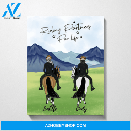 Riding Horse Together Customized Premium Canvas