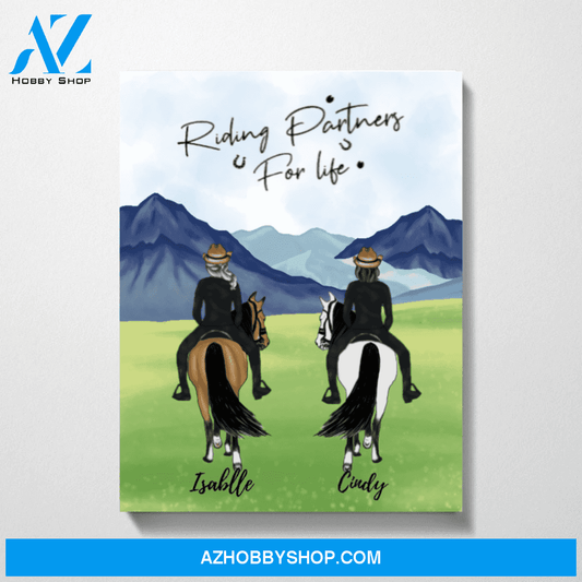 Riding Horse Together Customized Premium Canvas