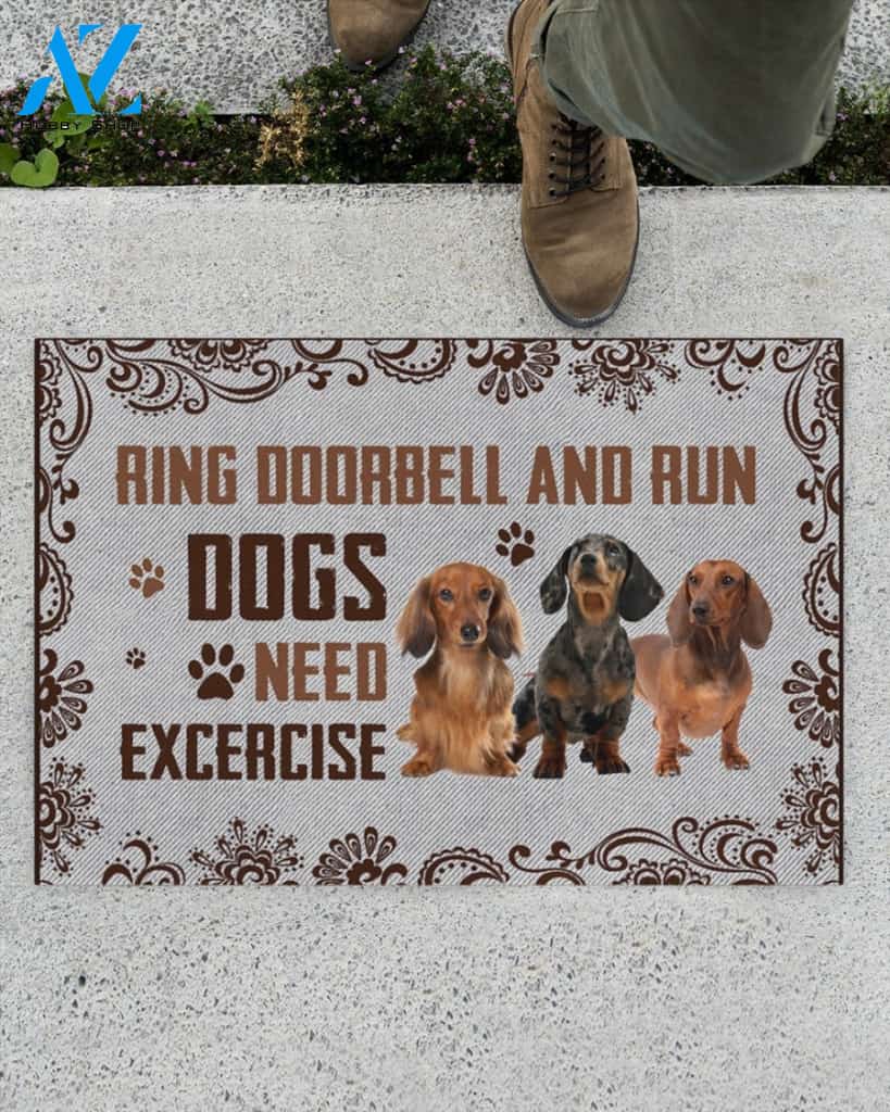Ring Doorbell And Run Dogs Need Excercise Doormat Welcome Mat Housewarming Gift Home Decor Funny Doormat Gift For Dog Lovers Gift For Halloween Christmas