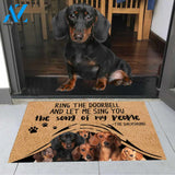 Ring The Doorbell And Let Me Sing Dachshund Doormat 24" x 36" | Welcome Mat | House Warming Gift