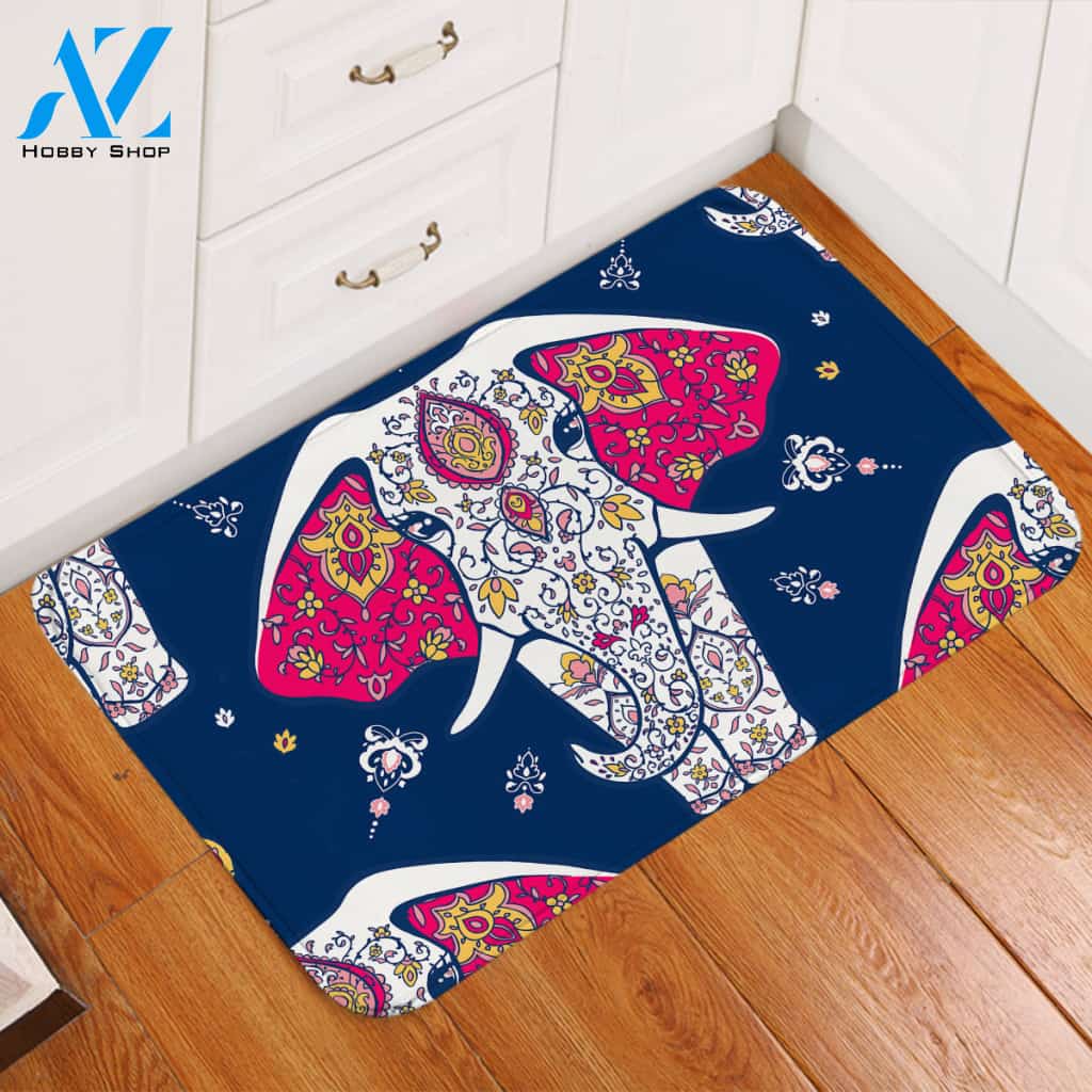 Ritual Elephant Decorated Door Mat