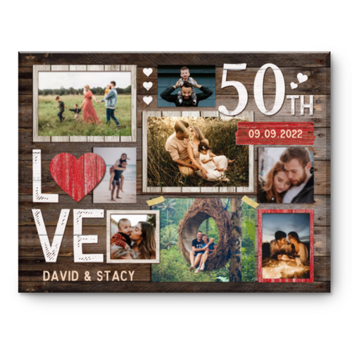 50th Wedding Anniversary Gift, 50th Anniversary Photo Collage, 50th Anniversary Gift