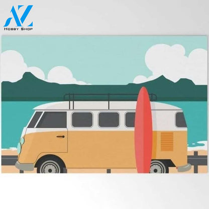 Road Trip On Van Vehicle Doormat Indoor And Outdoor Mat Entrance Rug Sweet Home Decor Housewarming Gift Gift For Van Lovers Gift for Friend Family Birthday New Home