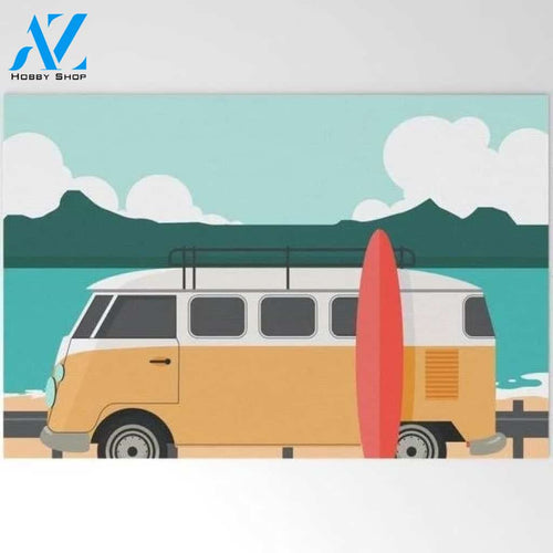 Road Trip On Van Vehicle Doormat Indoor And Outdoor Mat Entrance Rug Sweet Home Decor Housewarming Gift Gift For Van Lovers Gift for Friend Family Birthday New Home